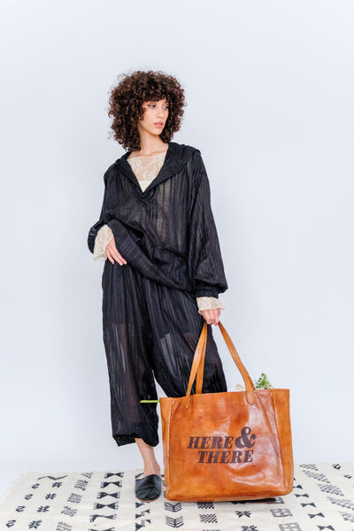 Natural Leather Beach Bag